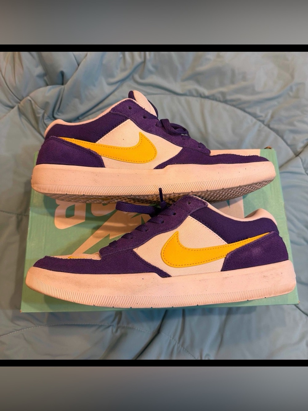 Nike SB Force 58 Court Purple/White/Amarillo Suede Low Top - Size 9 DV5477-500